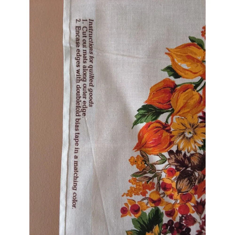 Cranston Thanksgiving Fall Autumn Harvest Sew Fabric Panel 4 Placemats Uncut